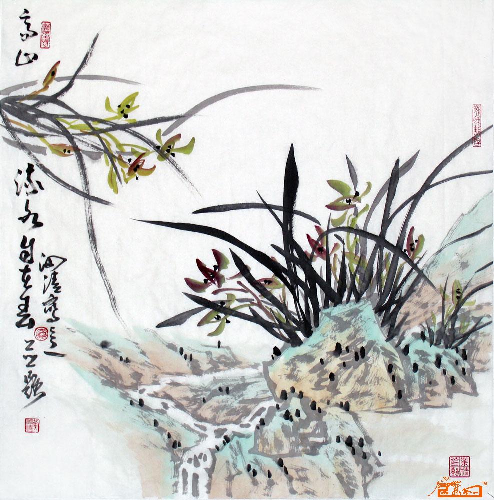 高山流水自在春（4尺斗方）